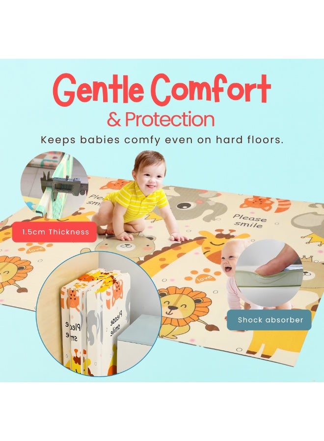 NEXSO Baby Play Mat 200×180cm – Waterproof XPE Foam Foldable Crawling Mat for Babies & Toddlers | Non-Toxic Thick Floor Play Mat | Pet World & Track Design