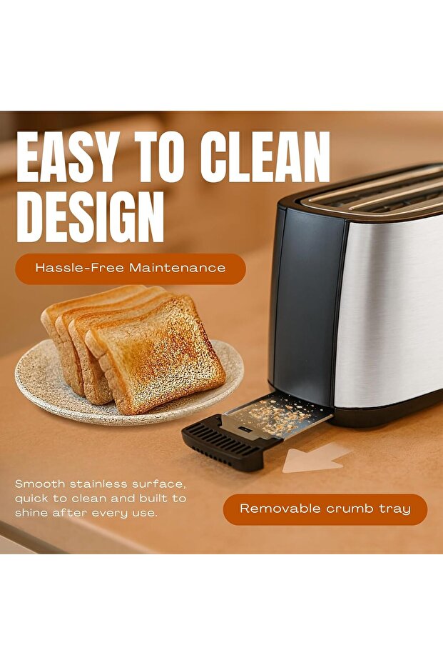 NEXSO 2 Slice Bread Toaster 750W - 7 Browning Levels, Reheat/Defrost/Cancel, Automatic Pop-Up
