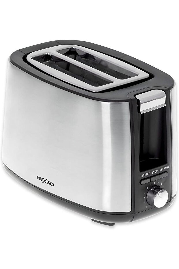 NEXSO 2 Slice Bread Toaster 750W - 7 Browning Levels, Reheat/Defrost/Cancel, Automatic Pop-Up