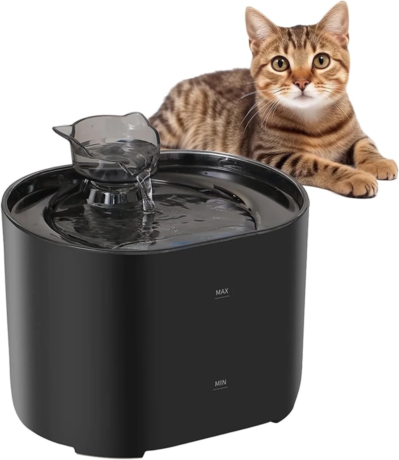 Nexso 2.2L Cat Water Fountain Black Silent 4-Layer Filter