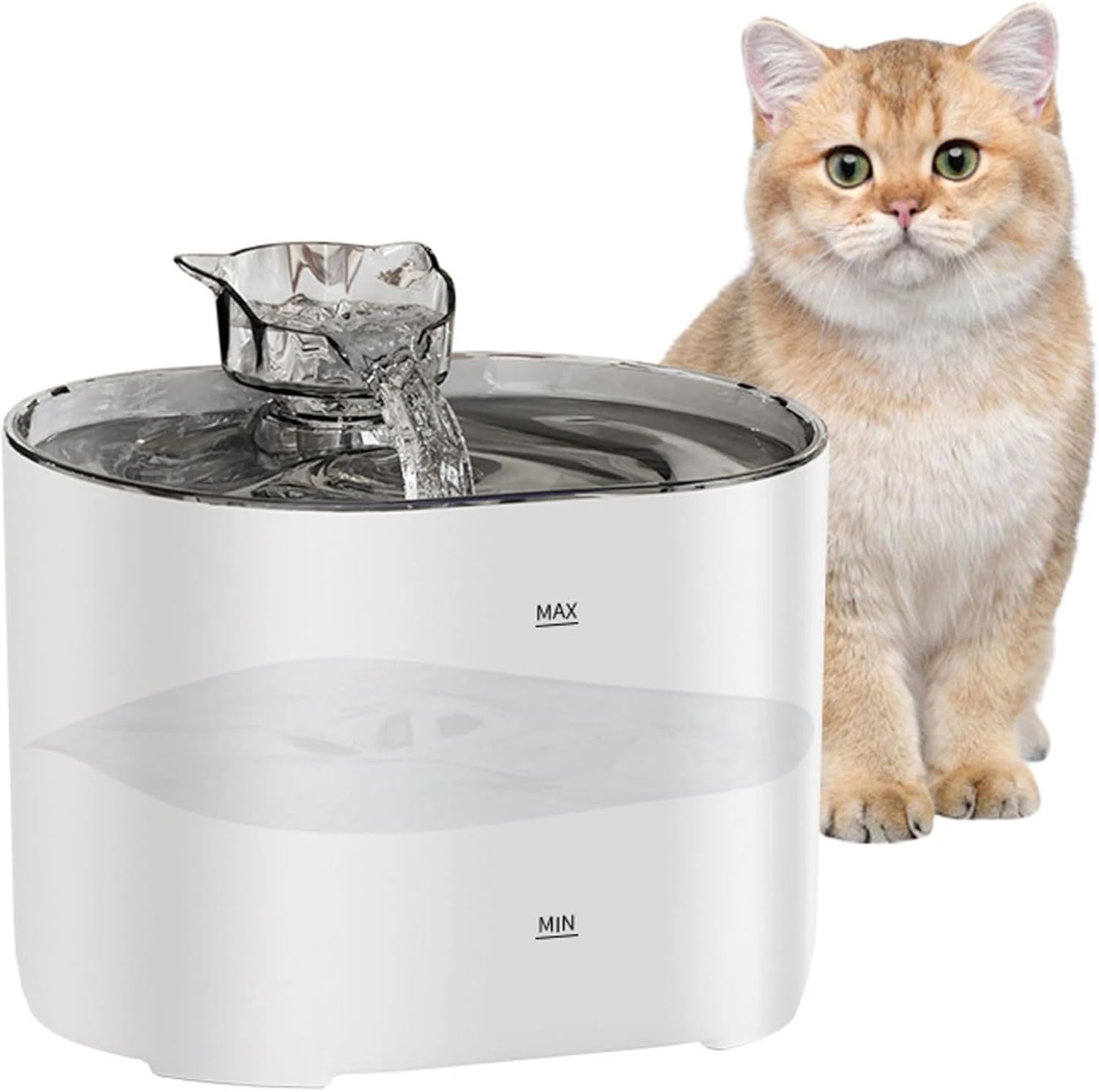 Nexso 2.2L Cat Water Fountain White Silent 4-Layer Filter