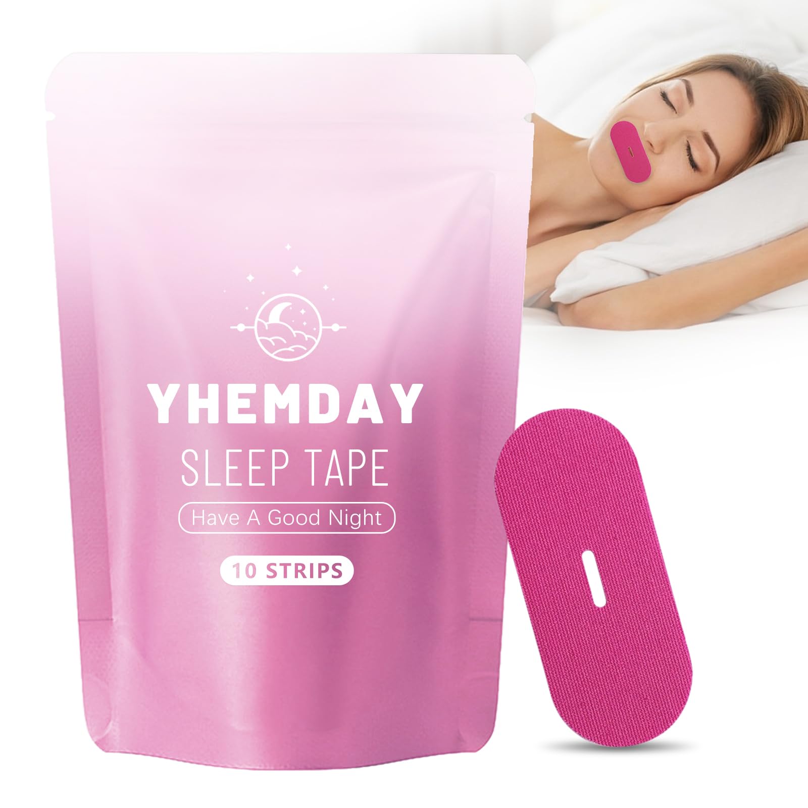 Yhemday Mouth Tape for Sleeping - Anti Snoring Strips for Better Sleep - Comfortable & Hypoallergenic - Promote Nasal Breathing (Blue, 30)