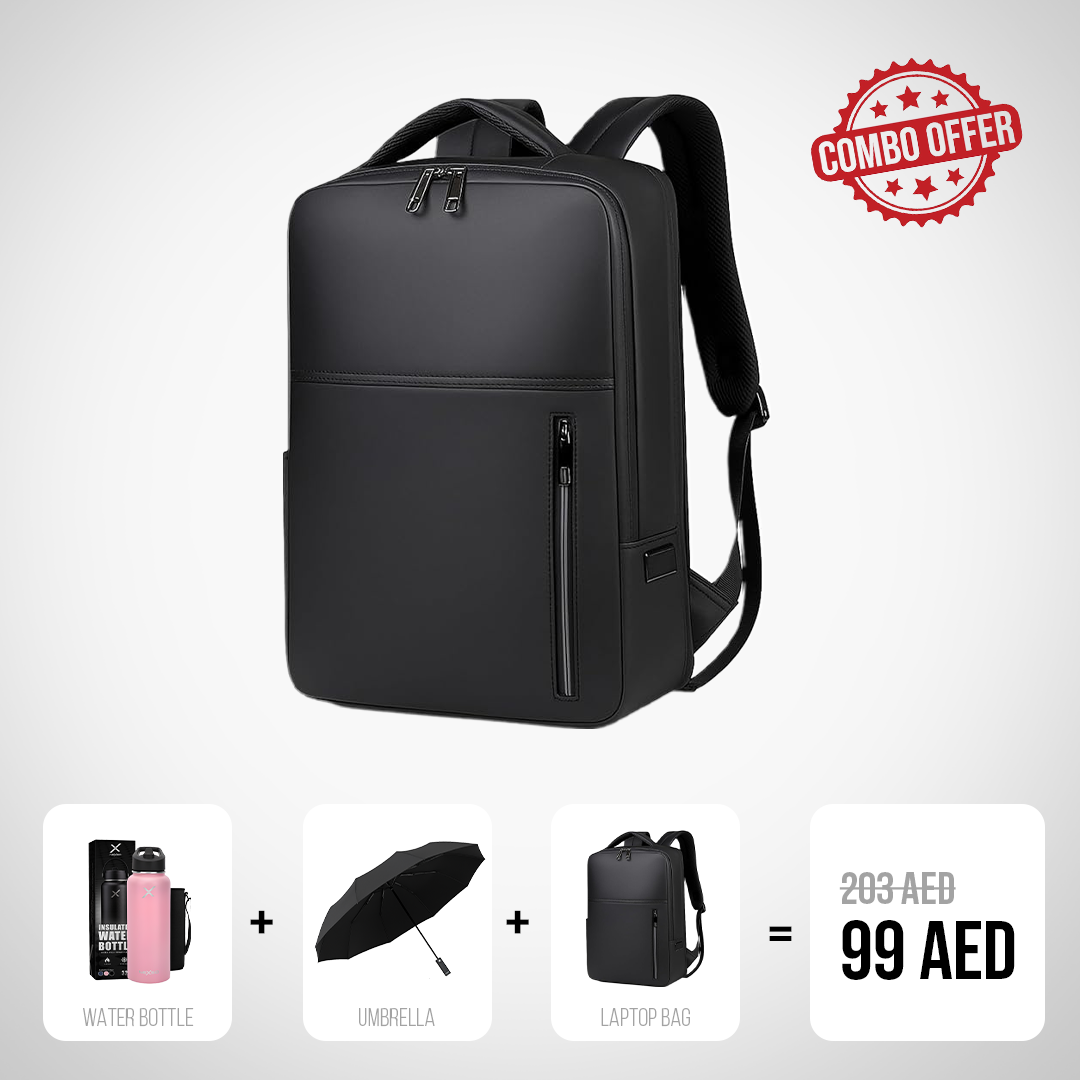 Travel Bundle#4 (Laptop Backpack + Umbrella + Water Bottle)