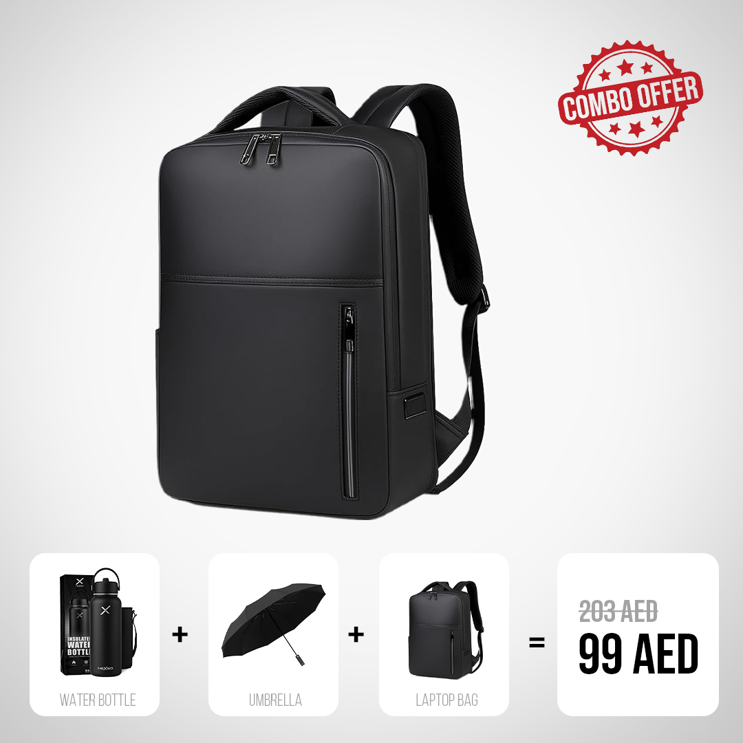 Travel Bundle#4 (Laptop Backpack + Umbrella + Water Bottle)