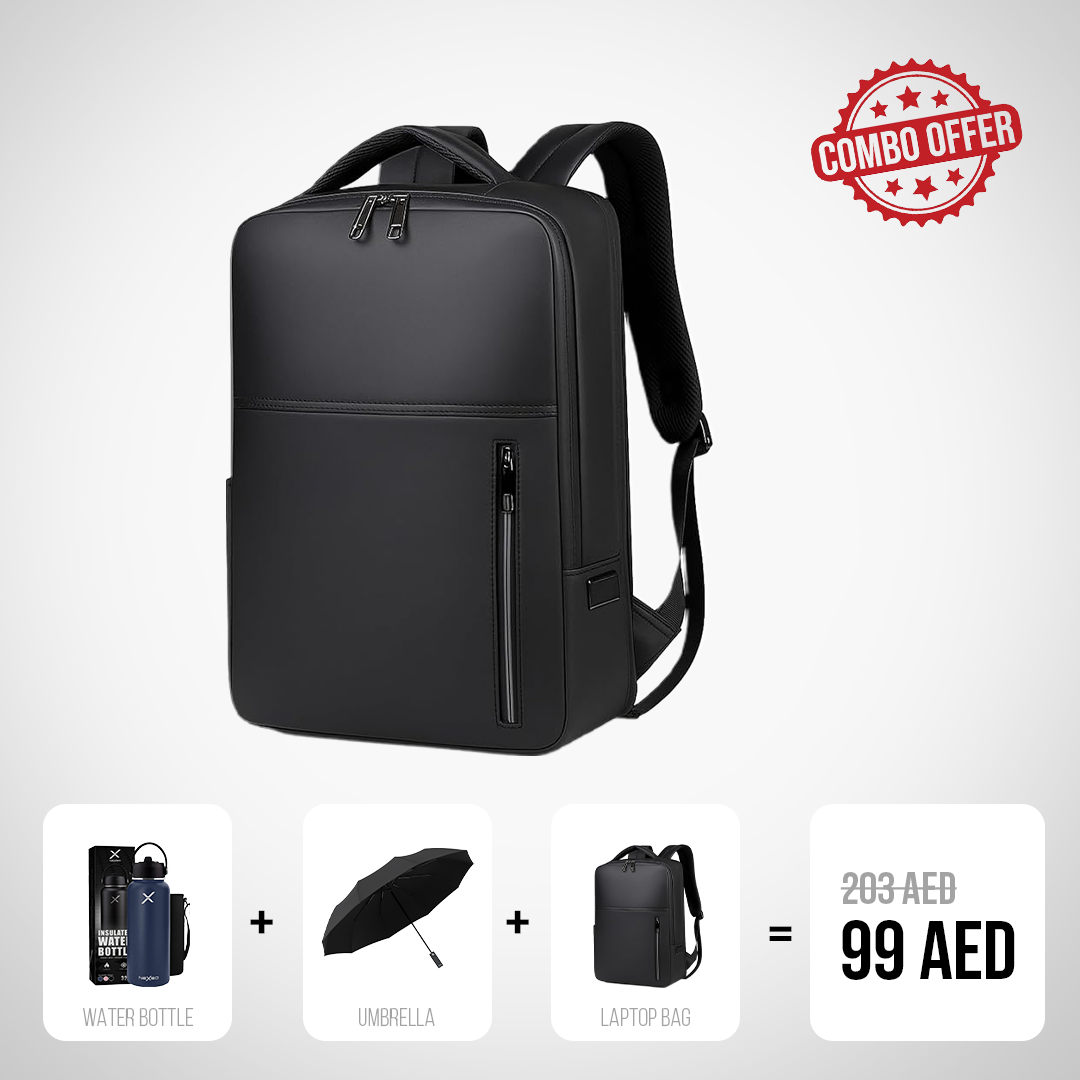 Travel Bundle#4 (Laptop Backpack + Umbrella + Water Bottle)