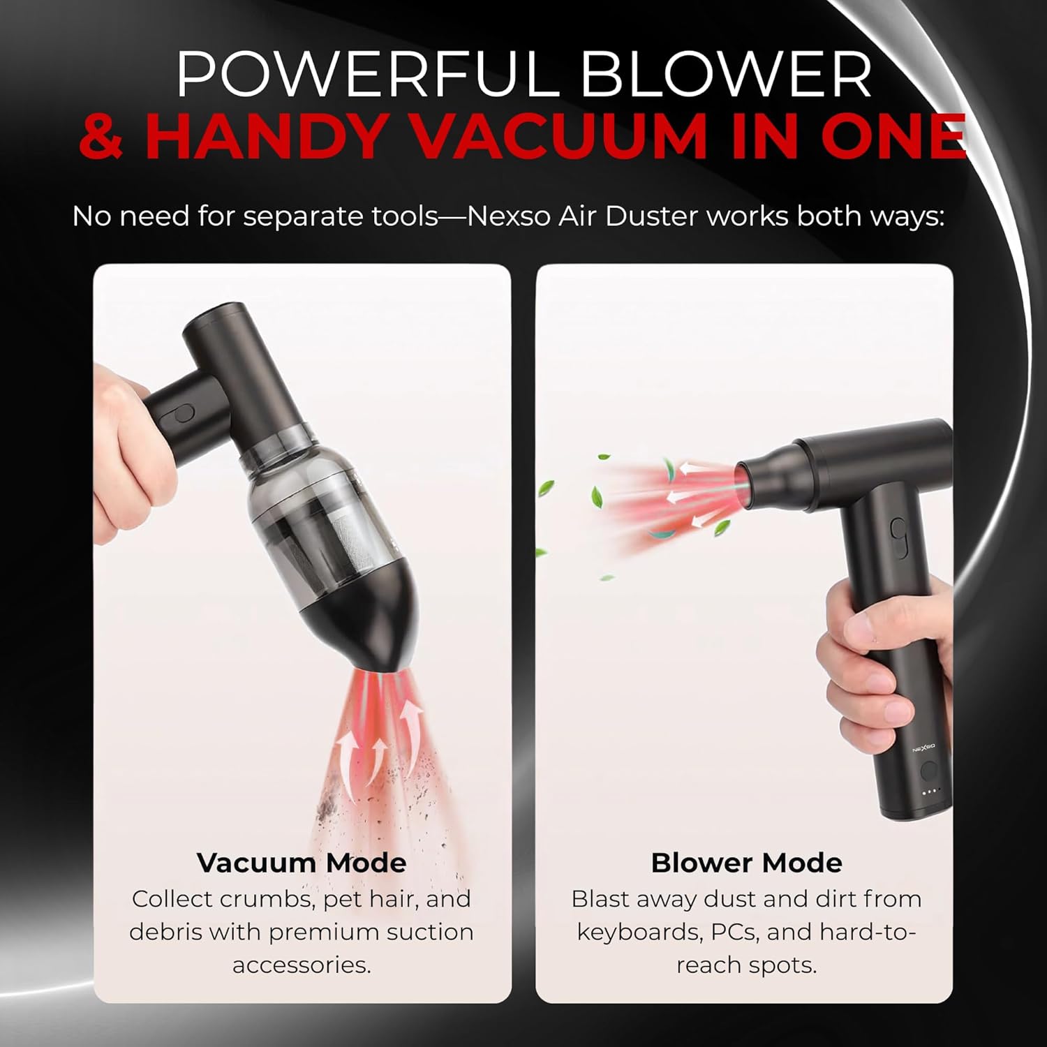 NEXSO Rechargeable Air Duster – 7-in-1 Portable Blower