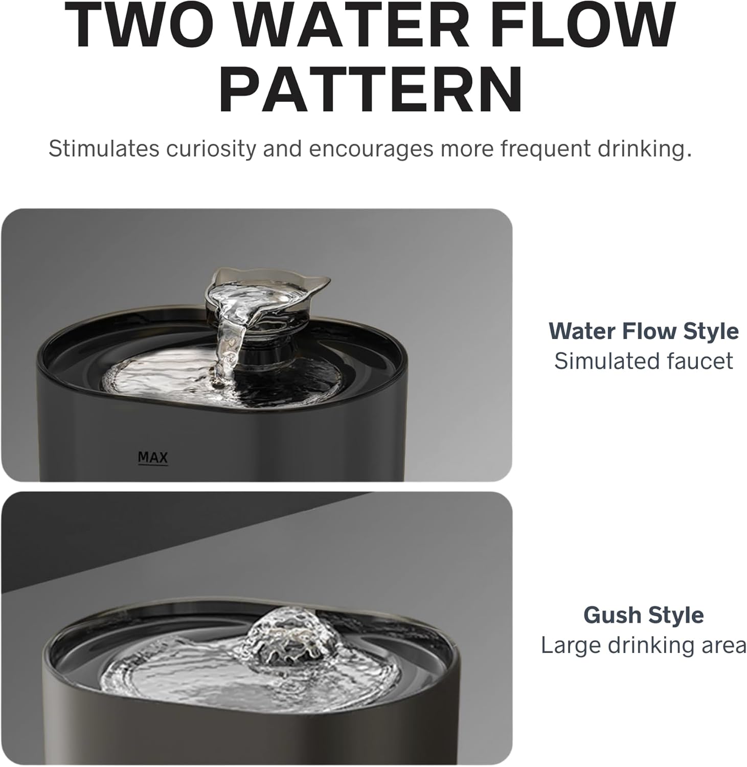Nexso 2.2L Cat Water Fountain Black Silent 4-Layer Filter