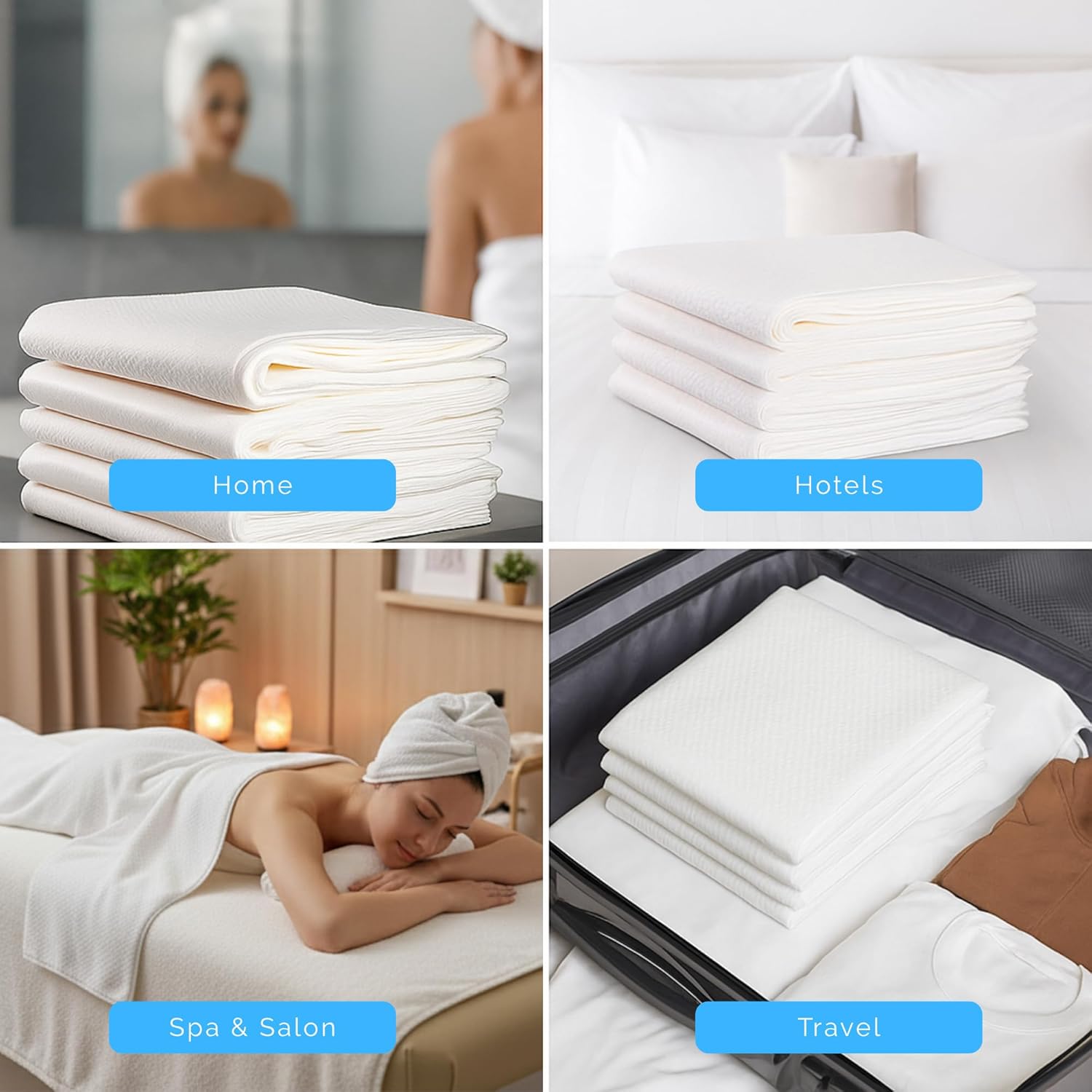 NEXSO Disposable Bath Towels 25 Pack – Ultra Soft, Super Absorbent & Quick Dry Single-Use Towels for Travel, Hotels, Gym, Spa & Home | Eco-Friendly & Skin Safe | 70x140cm