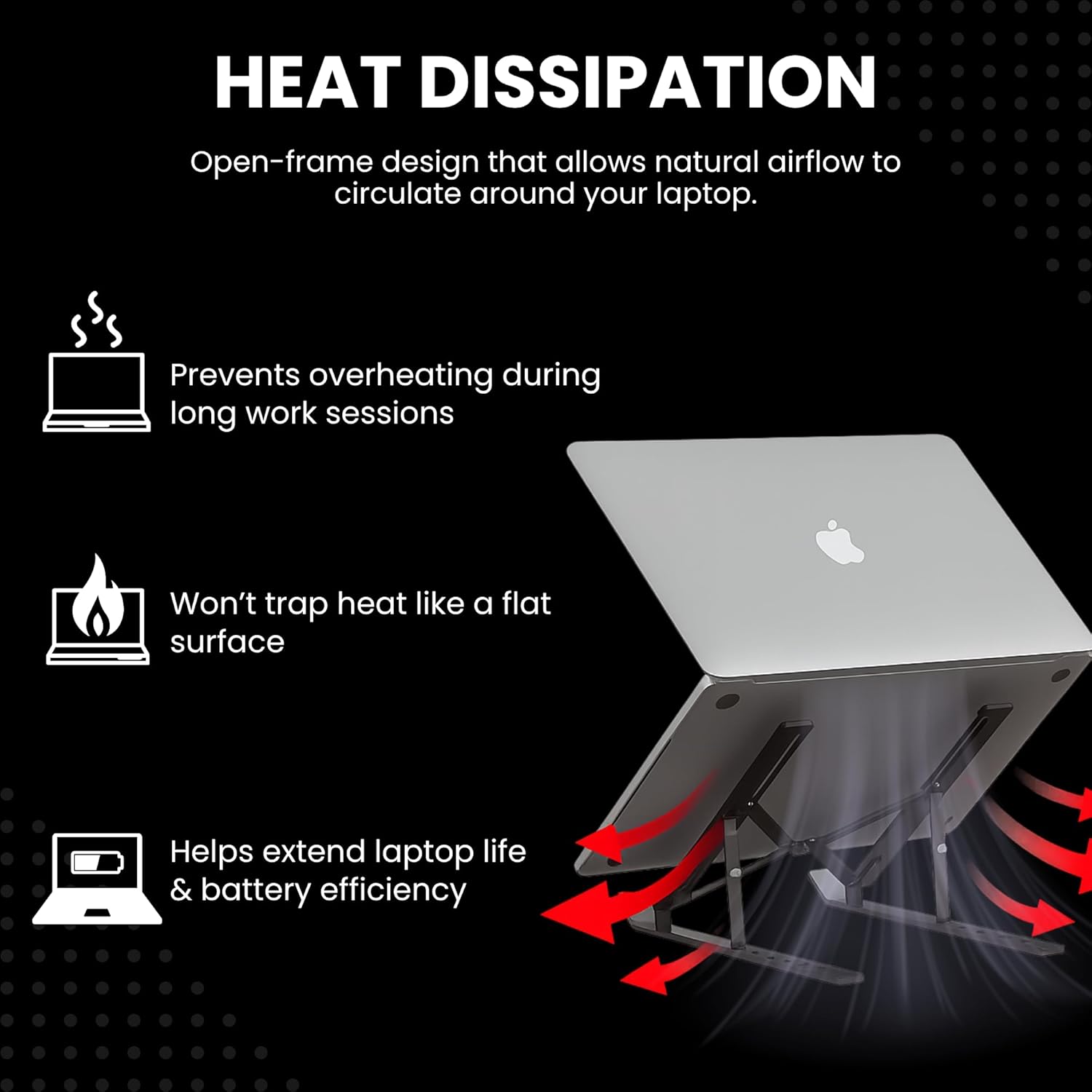 Nexso Adjustable Laptop Stand Black Aluminium 7-Angle