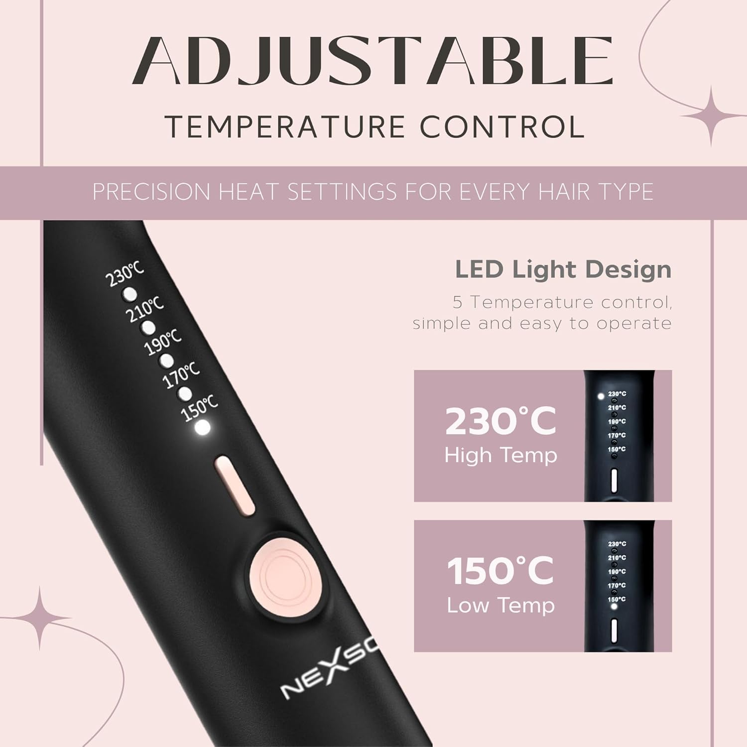 Nexso 5-in-1 Hair Styler Set Ceramic Tourmaline 230°C
