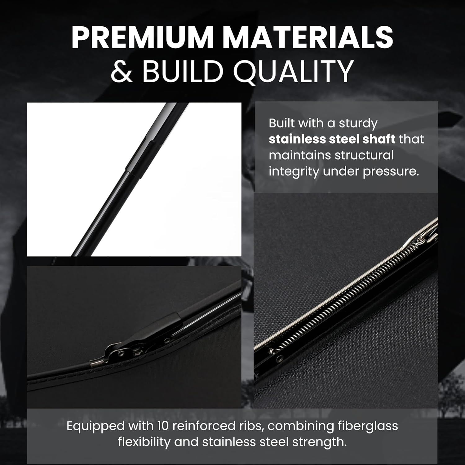 Nexso Compact Travel Umbrella UV50+ Windproof Auto — Black (UAE)