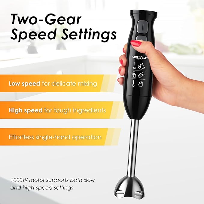 NEXSO 4-in-1 Hand Blender 1000W – Electric Stick Mixer Set