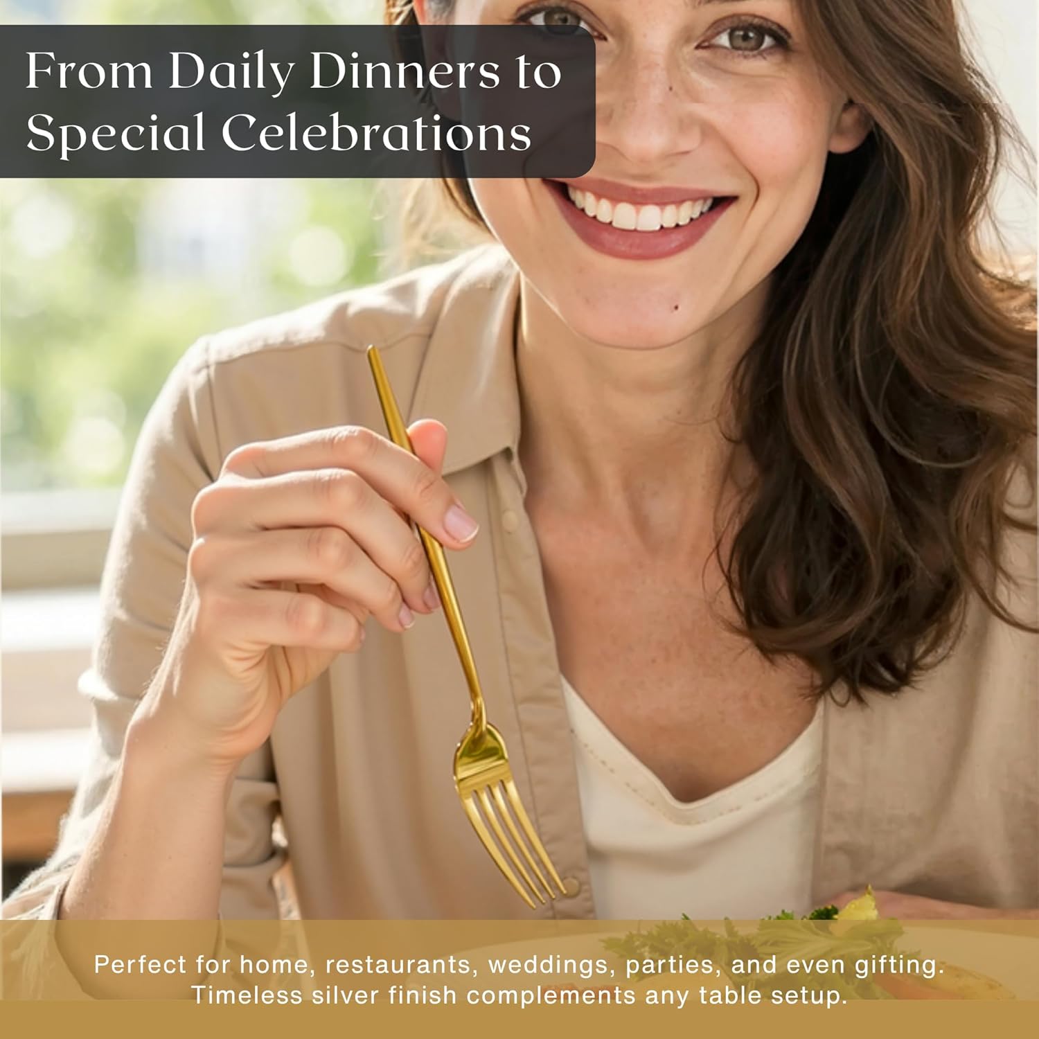 Nexso 30pcs Gold Cutlery Set Stainless Steel Mirror Finish