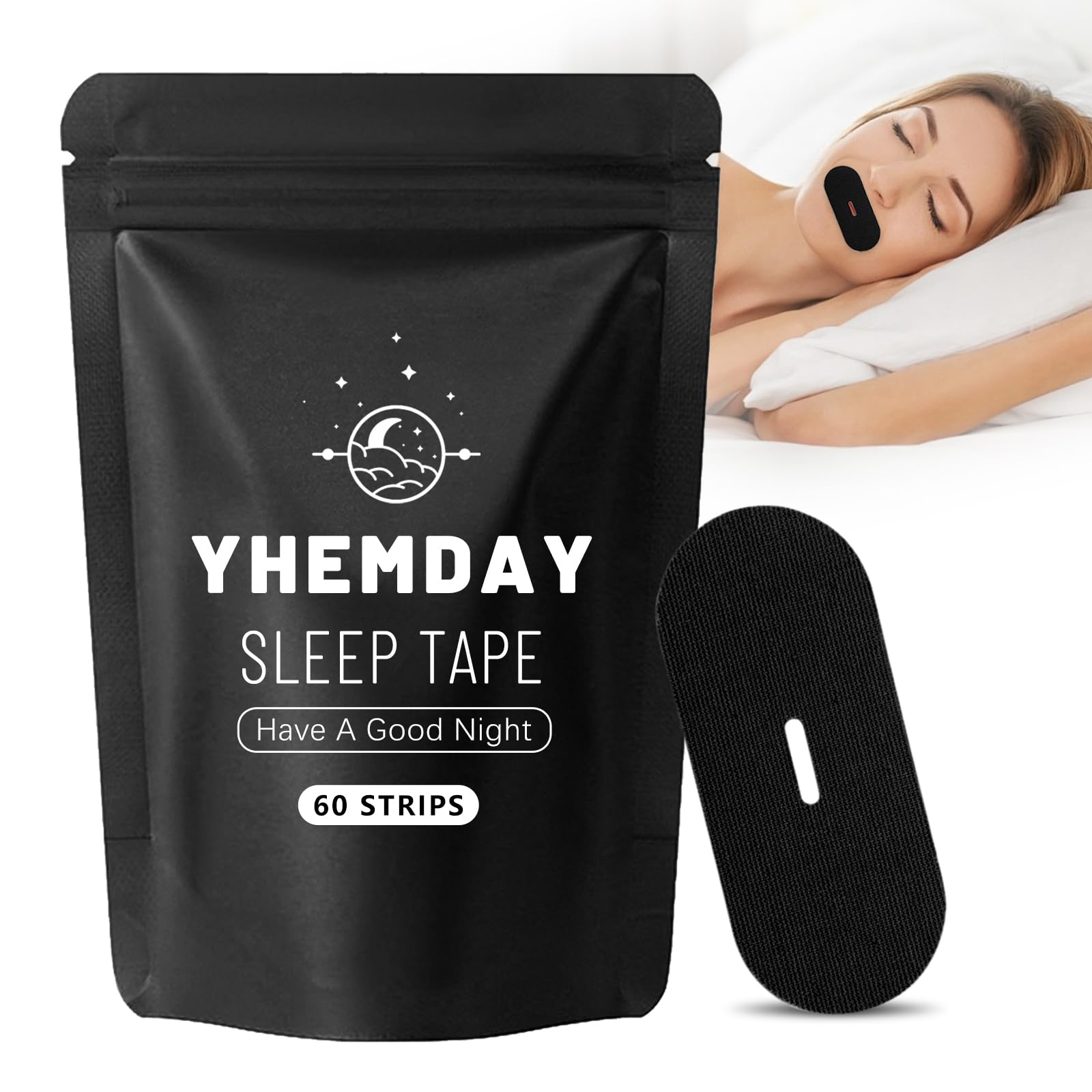 Yhemday Mouth Tape for Sleeping - Anti Snoring Strips for Better Sleep - Comfortable & Hypoallergenic - Promote Nasal Breathing (Blue, 30)