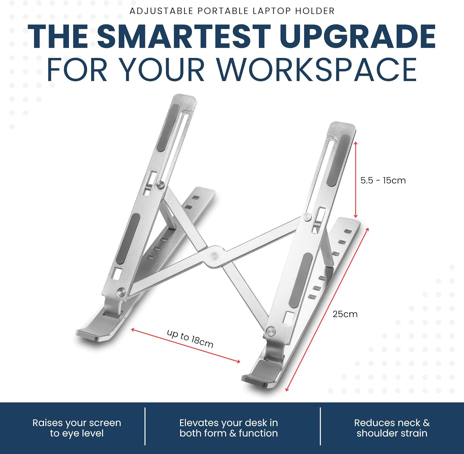 Nexso Adjustable Laptop Stand Silver Aluminium 7-Angle