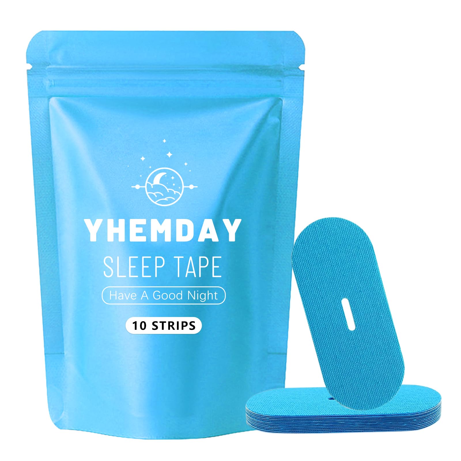 Yhemday Mouth Tape for Sleeping - Anti Snoring Strips for Better Sleep - Comfortable & Hypoallergenic - Promote Nasal Breathing (Blue, 30)