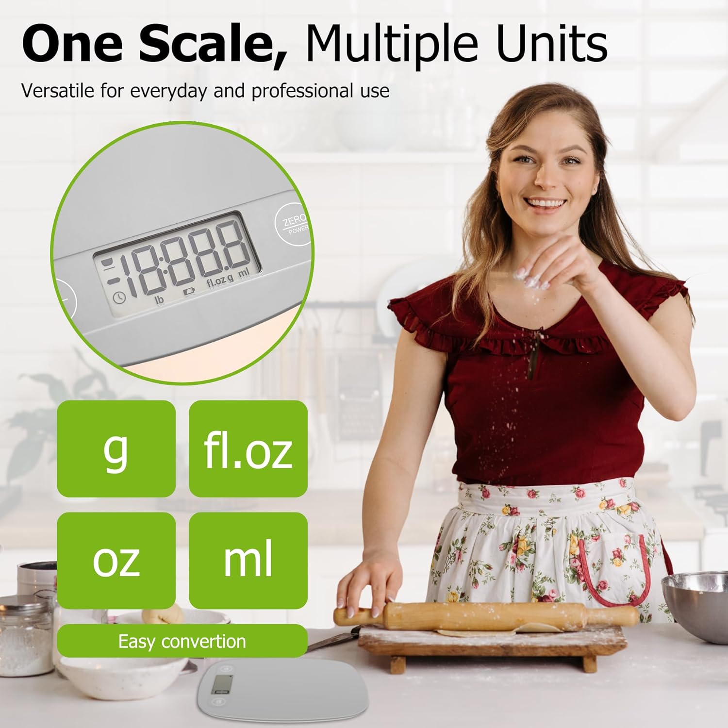 Nexso Digital Food Scale 5kg Stainless Steel LCD Tare