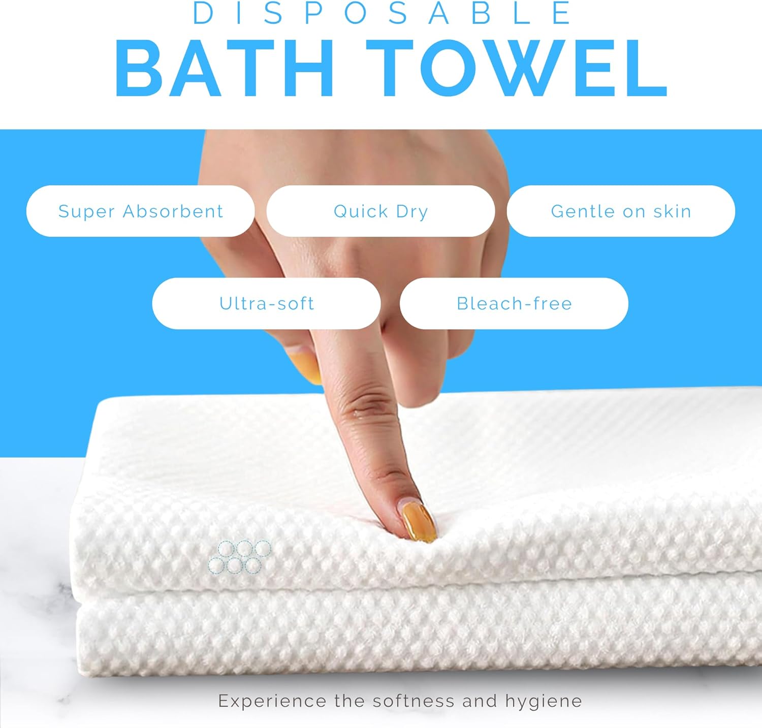 NEXSO Disposable Bath Towels 25 Pack – Ultra Soft, Super Absorbent & Quick Dry Single-Use Towels for Travel, Hotels, Gym, Spa & Home | Eco-Friendly & Skin Safe | 70x140cm