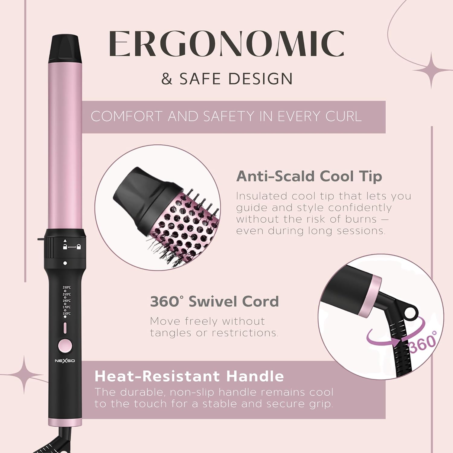 Nexso 5-in-1 Hair Styler Set Ceramic Tourmaline 230°C