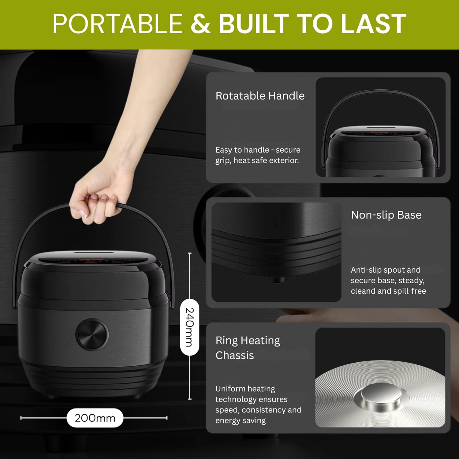 Nexso 5L Electric Rice Cooker Non-Stick Multi-Function