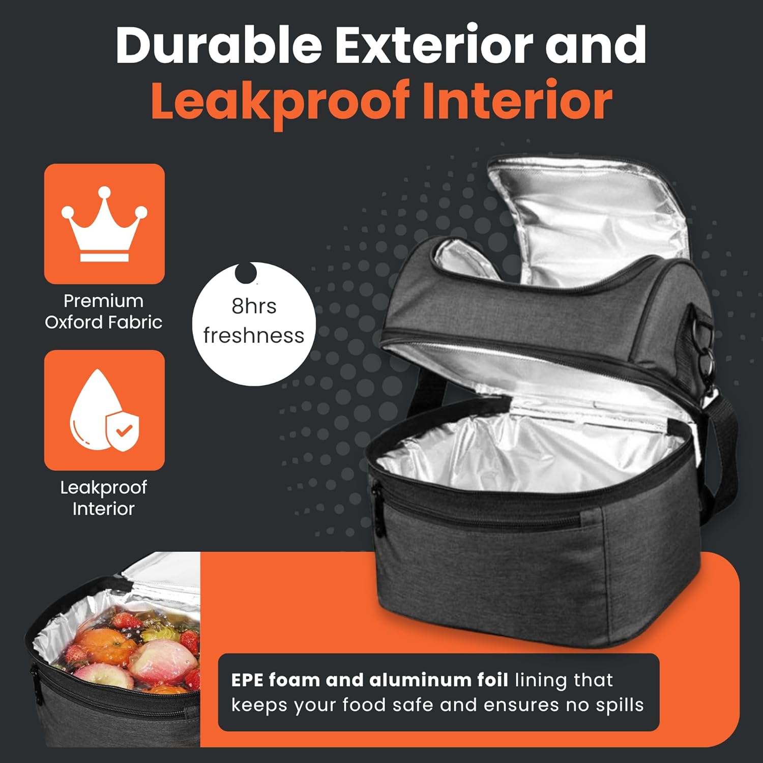 NEXSO Insulated Lunch Bag – Waterproof Thermal Cooler Tote