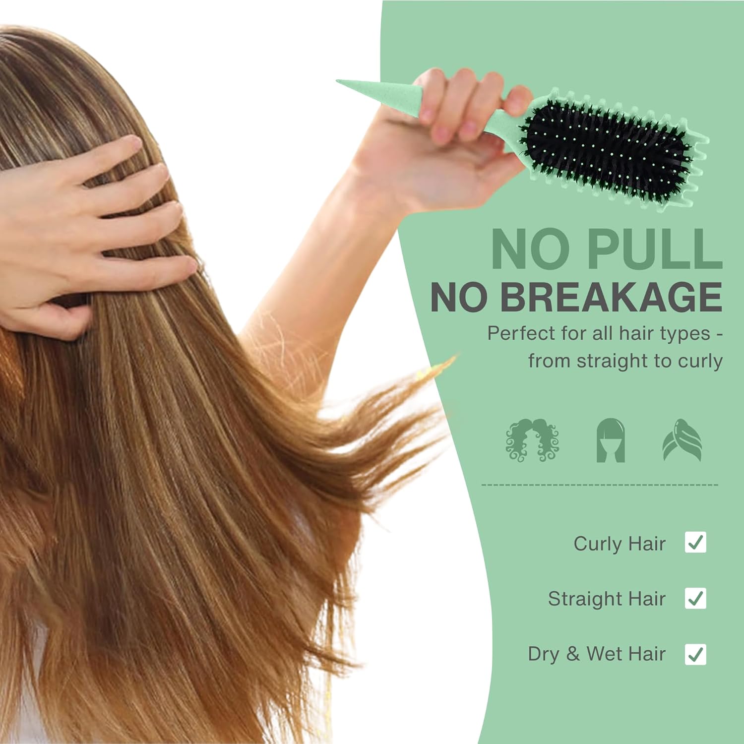 Nexso Curl Defining Hair Brush – Heat-Resistant, Green