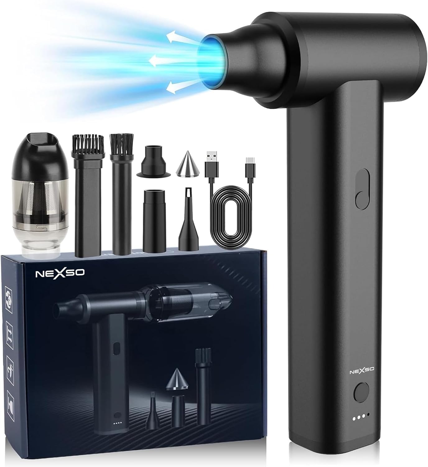 NEXSO Rechargeable Air Duster – 7-in-1 Portable Blower