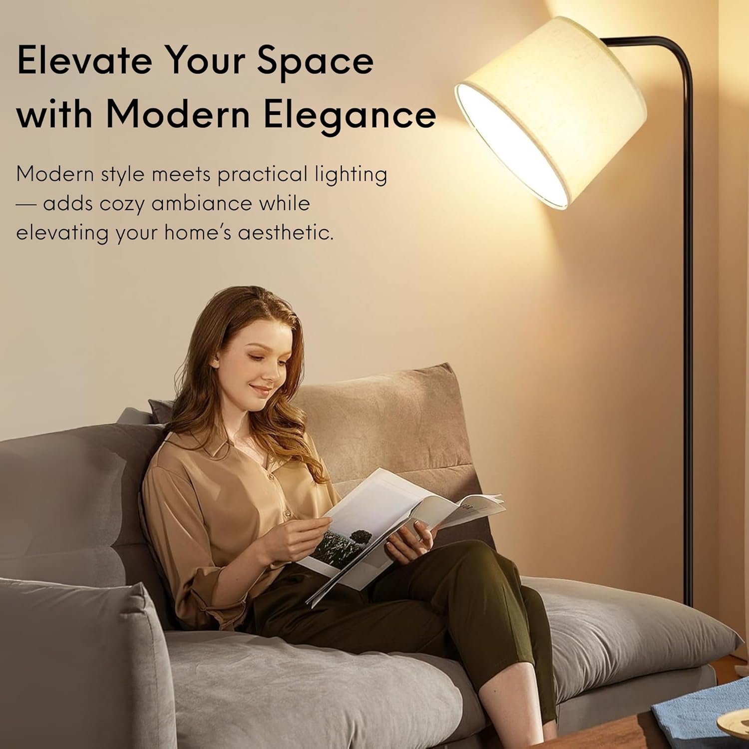 Nexso Fully Arc Floor Lamp Black 3-Color Remote LED