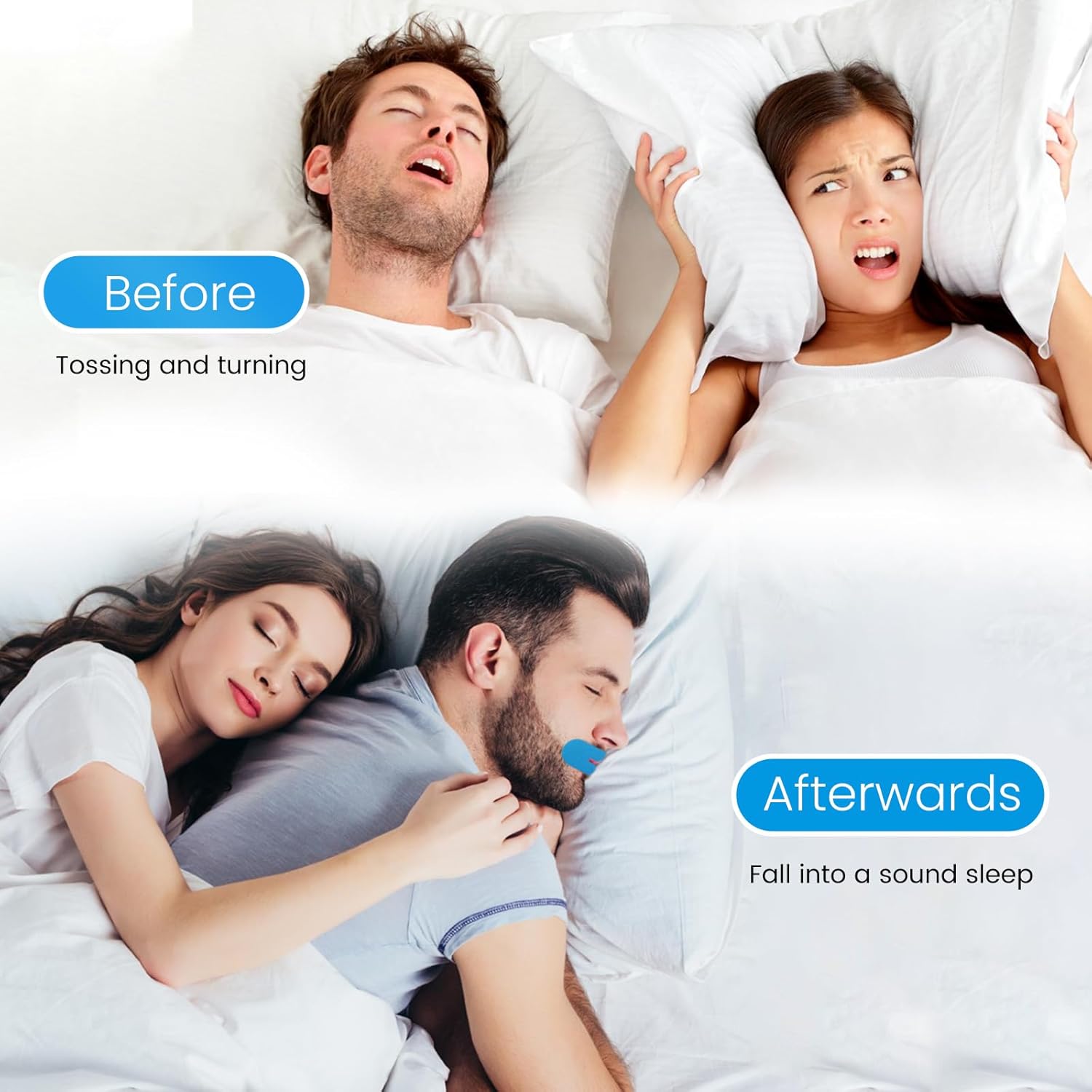 Yhemday Mouth Tape for Sleeping - Anti Snoring Strips for Better Sleep - Comfortable & Hypoallergenic - Promote Nasal Breathing (Blue, 30)