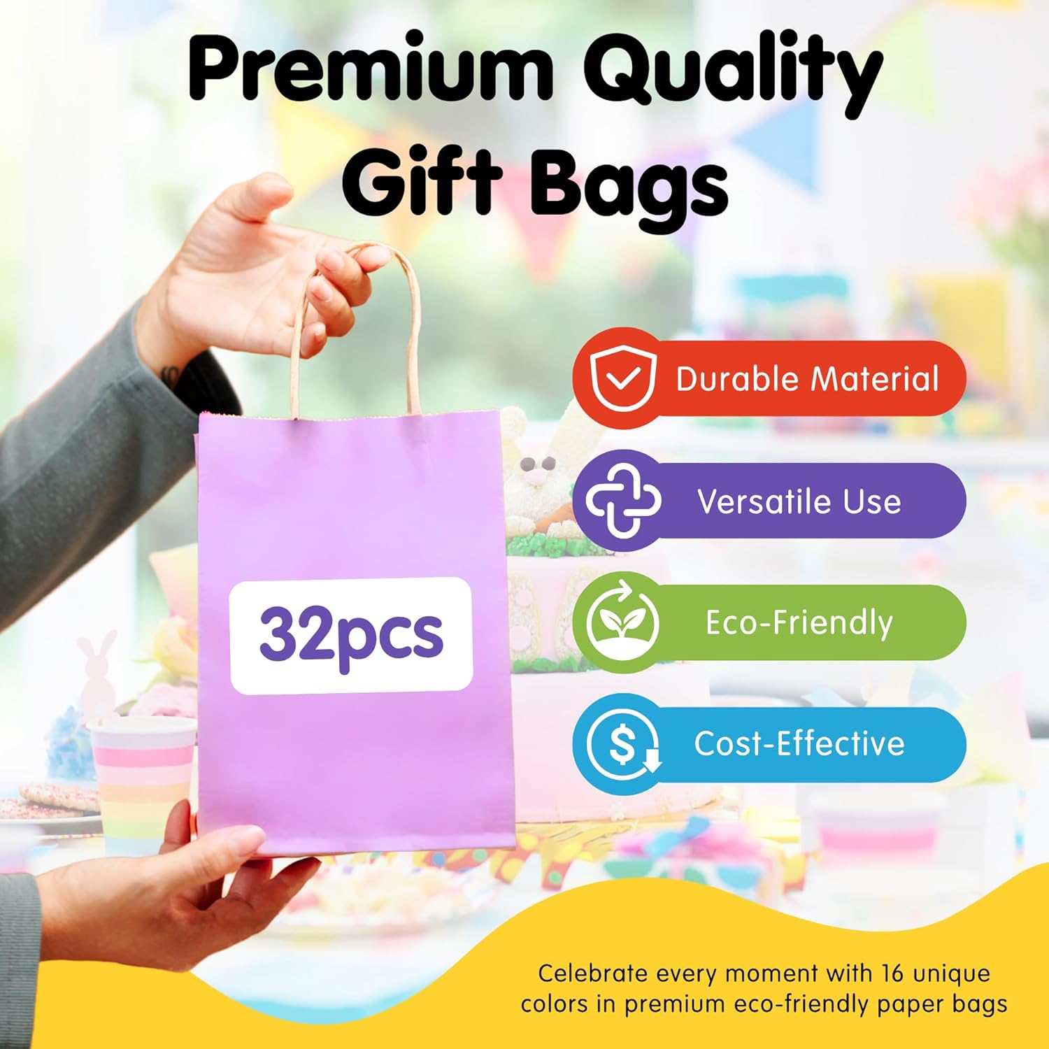 Nexso Kraft Paper Gift Bags 32PCS – Multicolour (UAE)