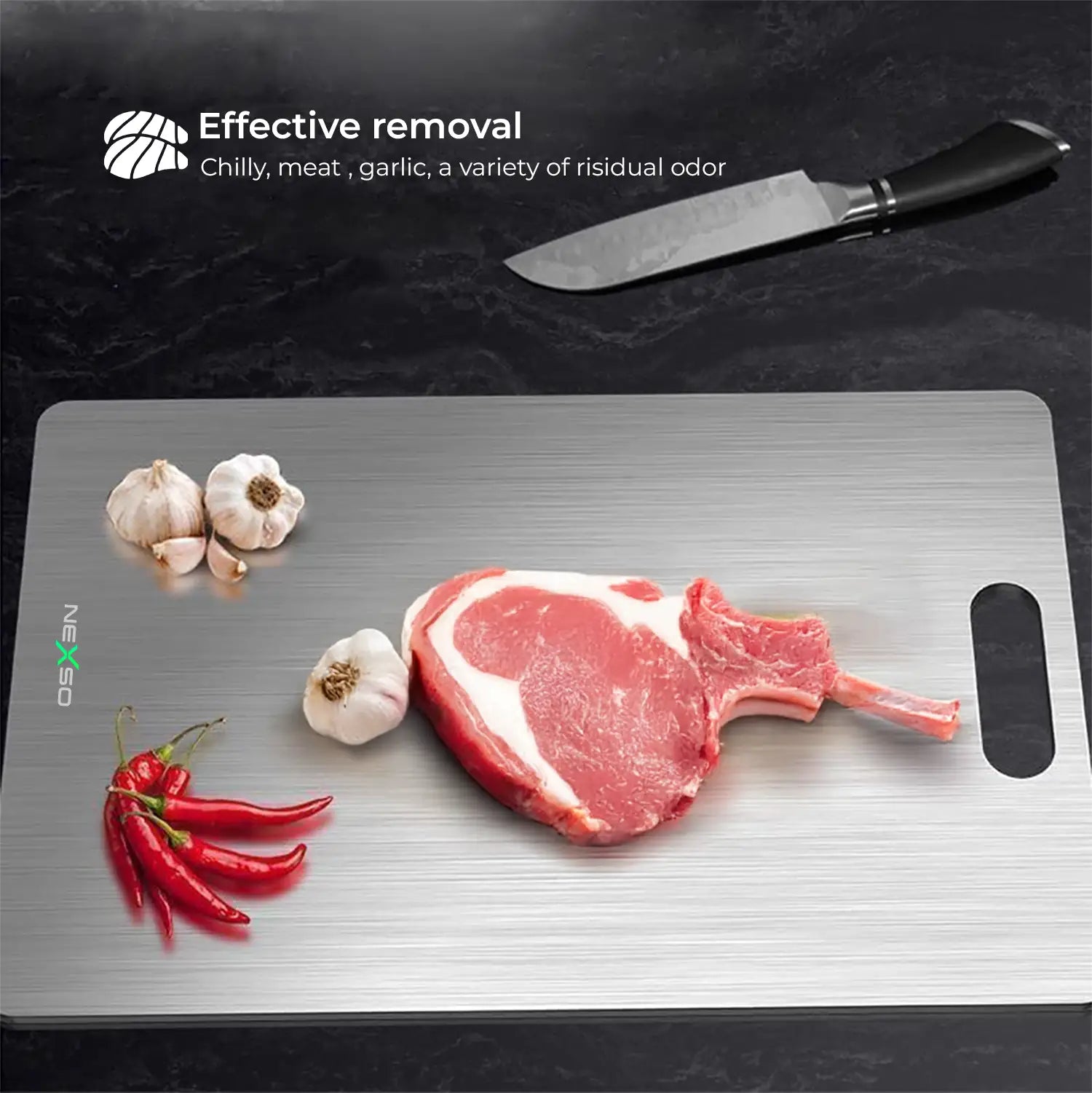 Nexso Stainless Steel Cutting Board Set 2pcs Rust-Proof