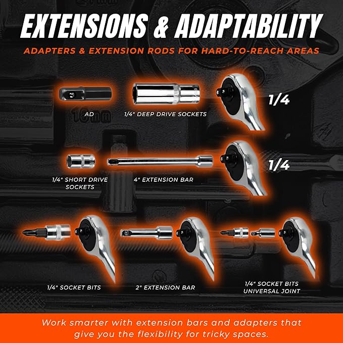 NEXSO 82-Piece Tool Set – Socket Wrench Ratchet Kit