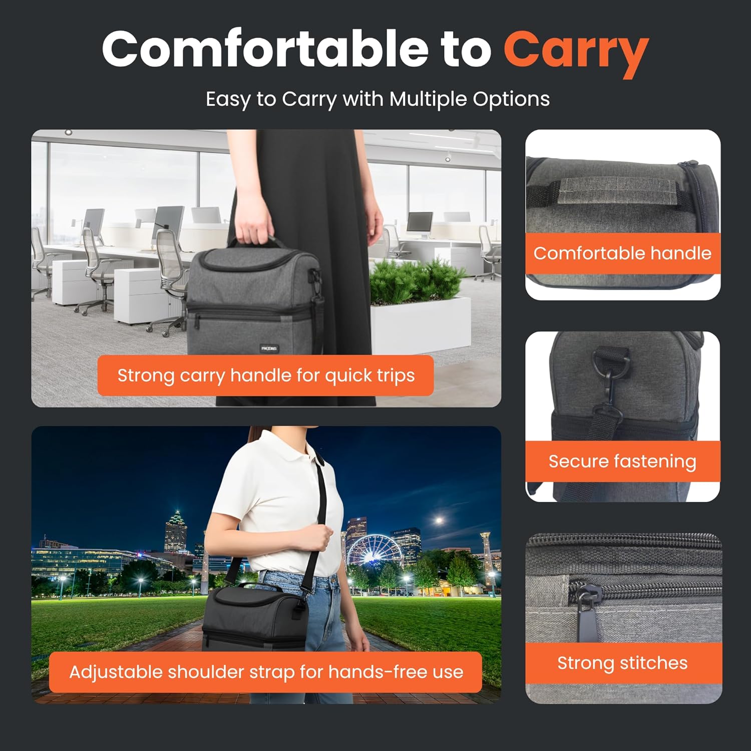 NEXSO Insulated Lunch Bag – Waterproof Thermal Cooler Tote