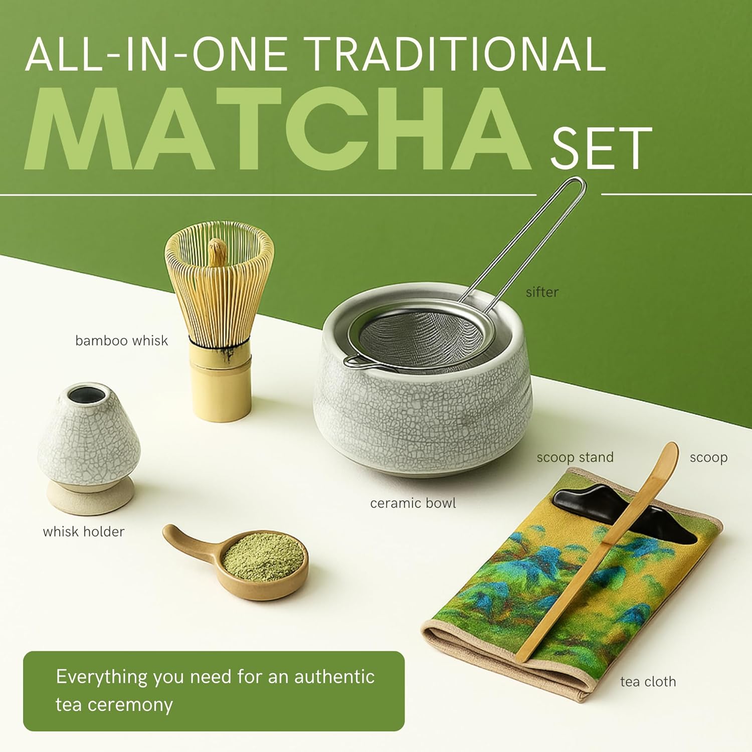 Nexso 7pcs Matcha Set Traditional Japanese Tea Kit