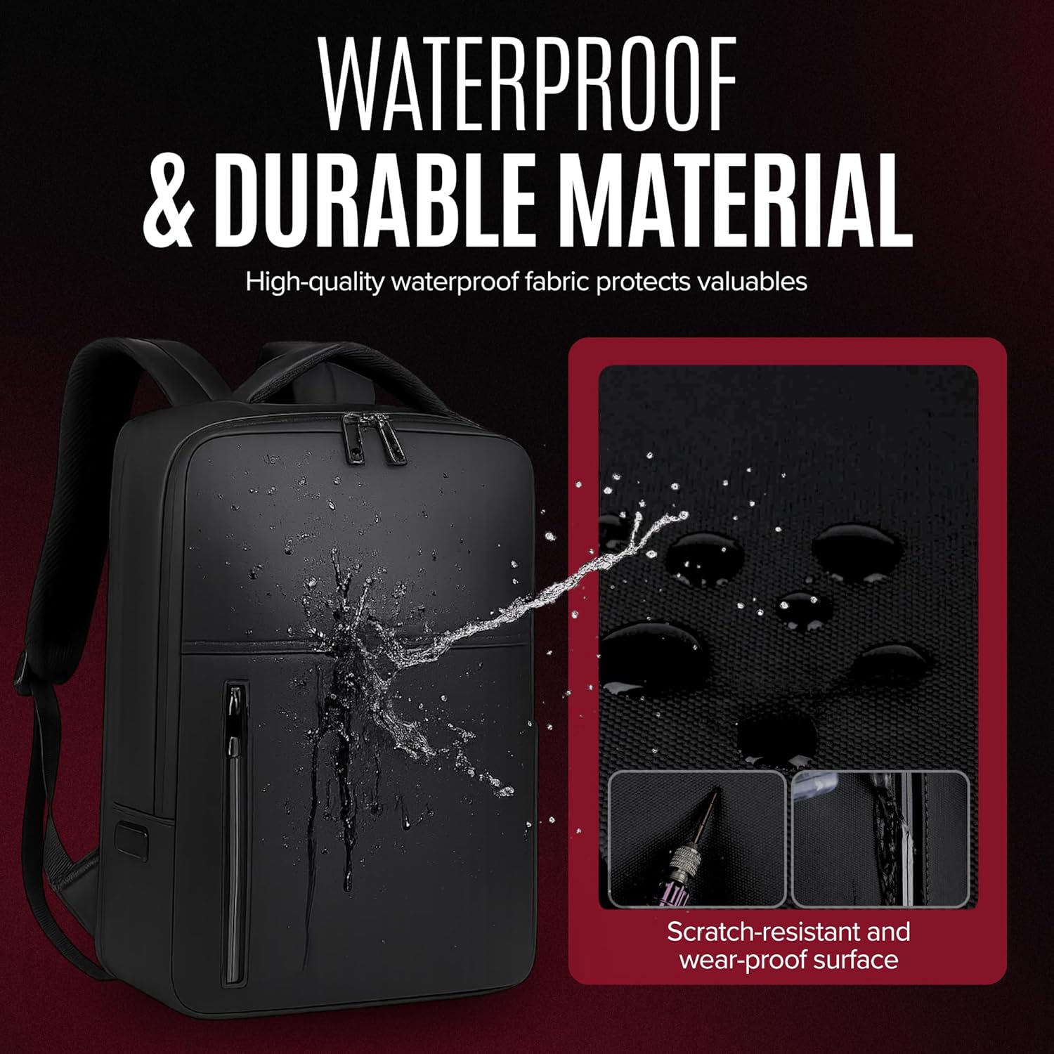 NEXSO Men’s Black Backpack UAE – Waterproof Laptop Travel Bag