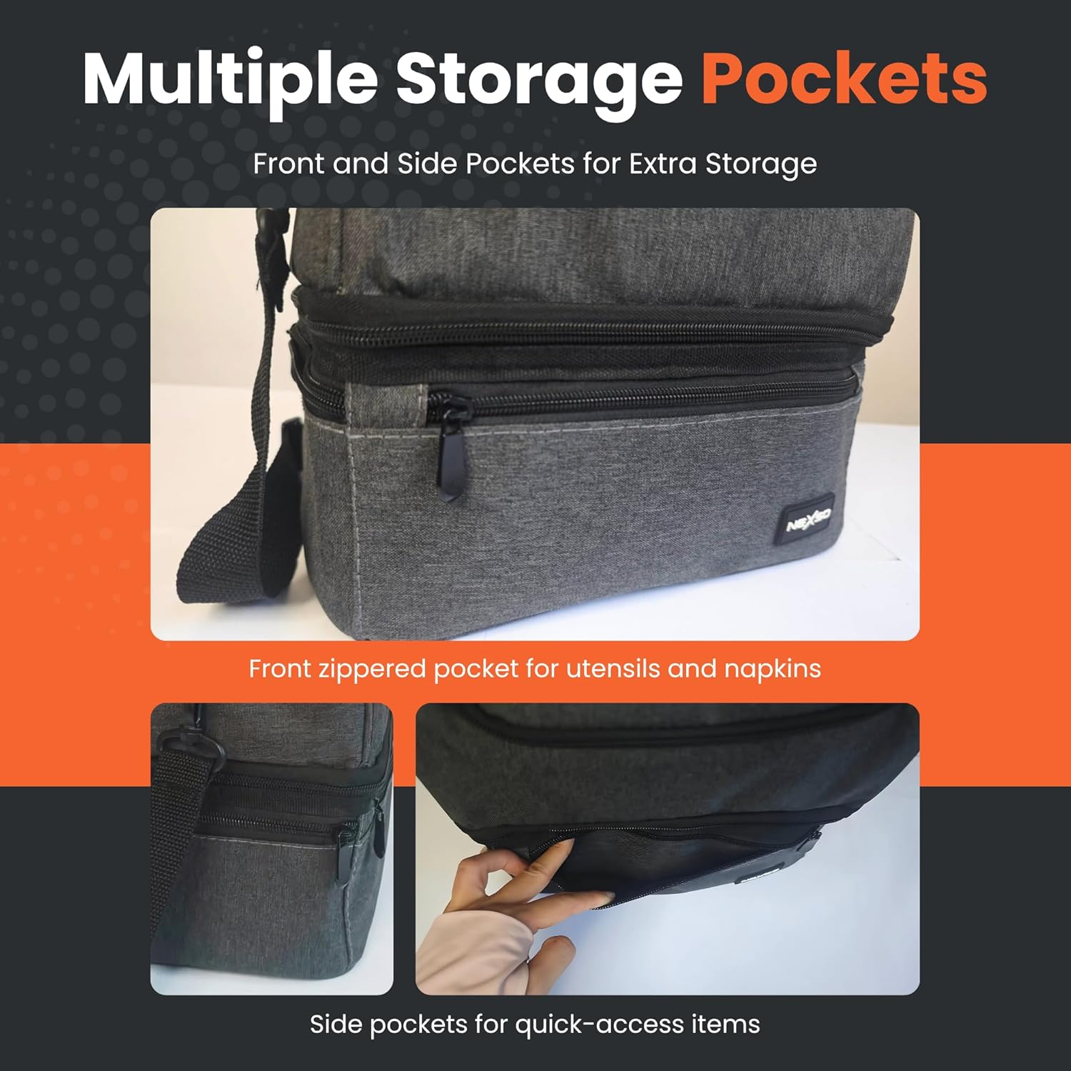 NEXSO Insulated Lunch Bag – Waterproof Thermal Cooler Tote