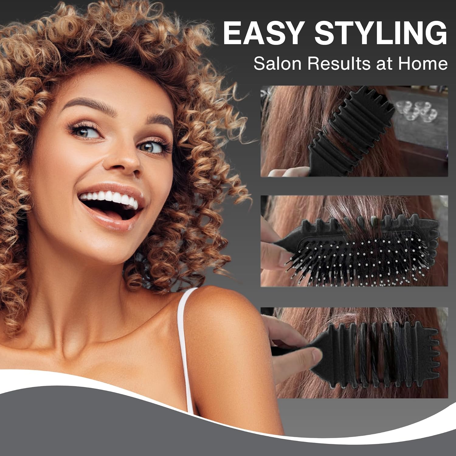 Nexso Curl Defining Hair Brush – Heat-Resistant, Black