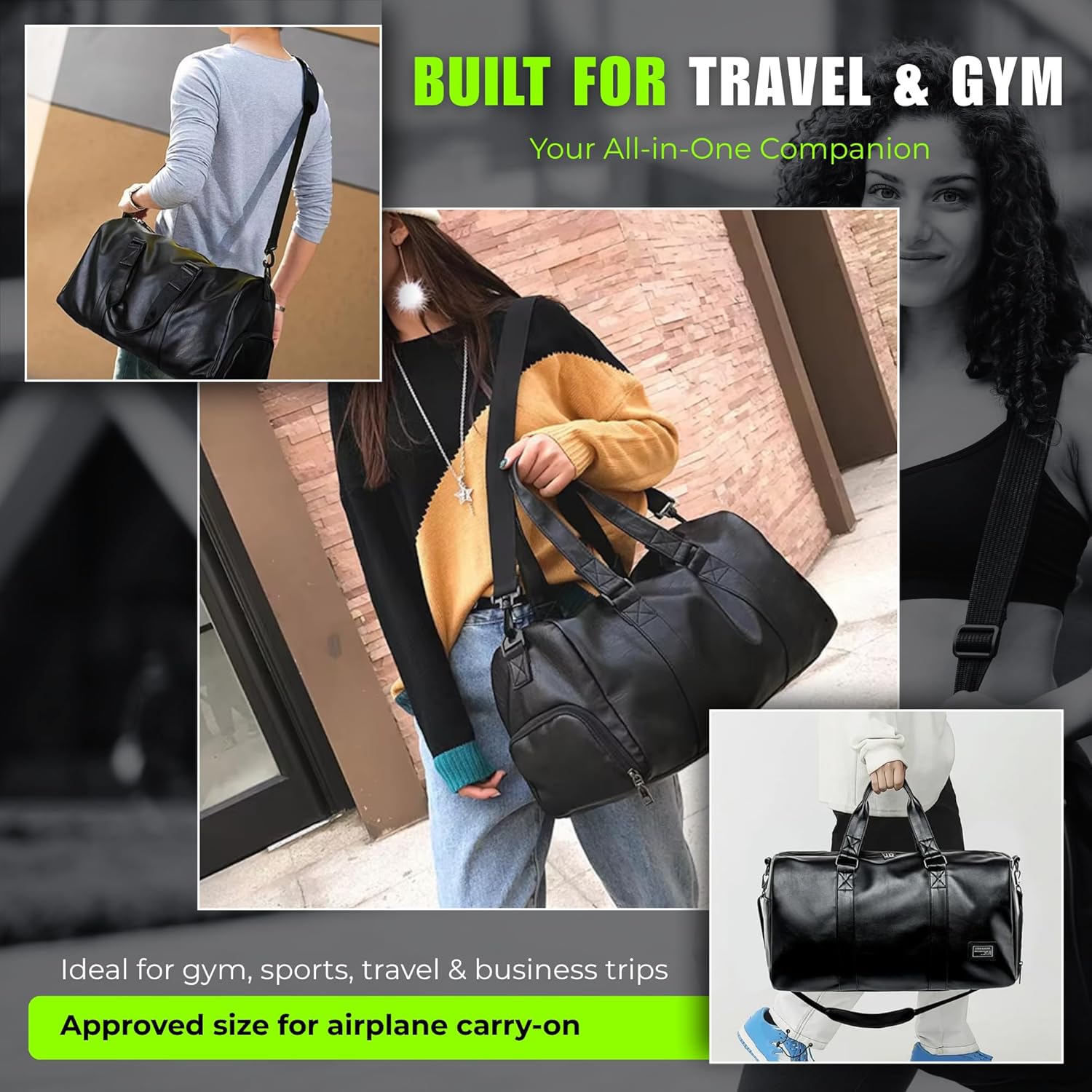 NEXSO Waterproof Gym Bag 40L – Sports Duffel Travel Bag