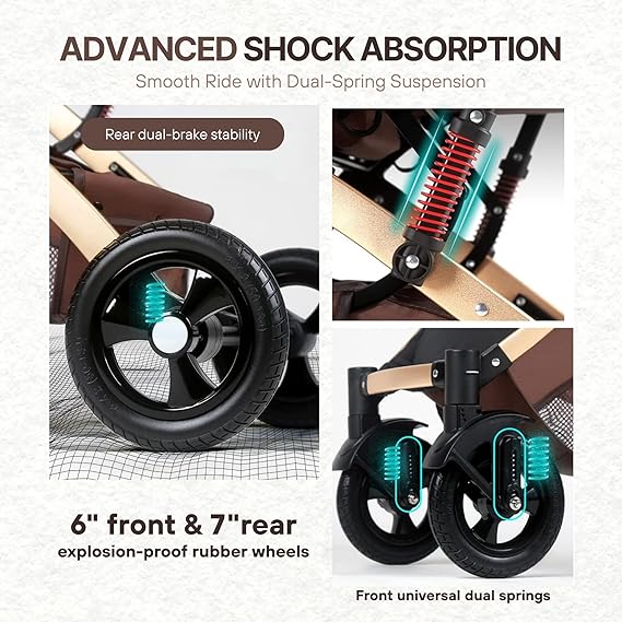 Nexso 2-in-1 Baby Stroller Reversible Foldable