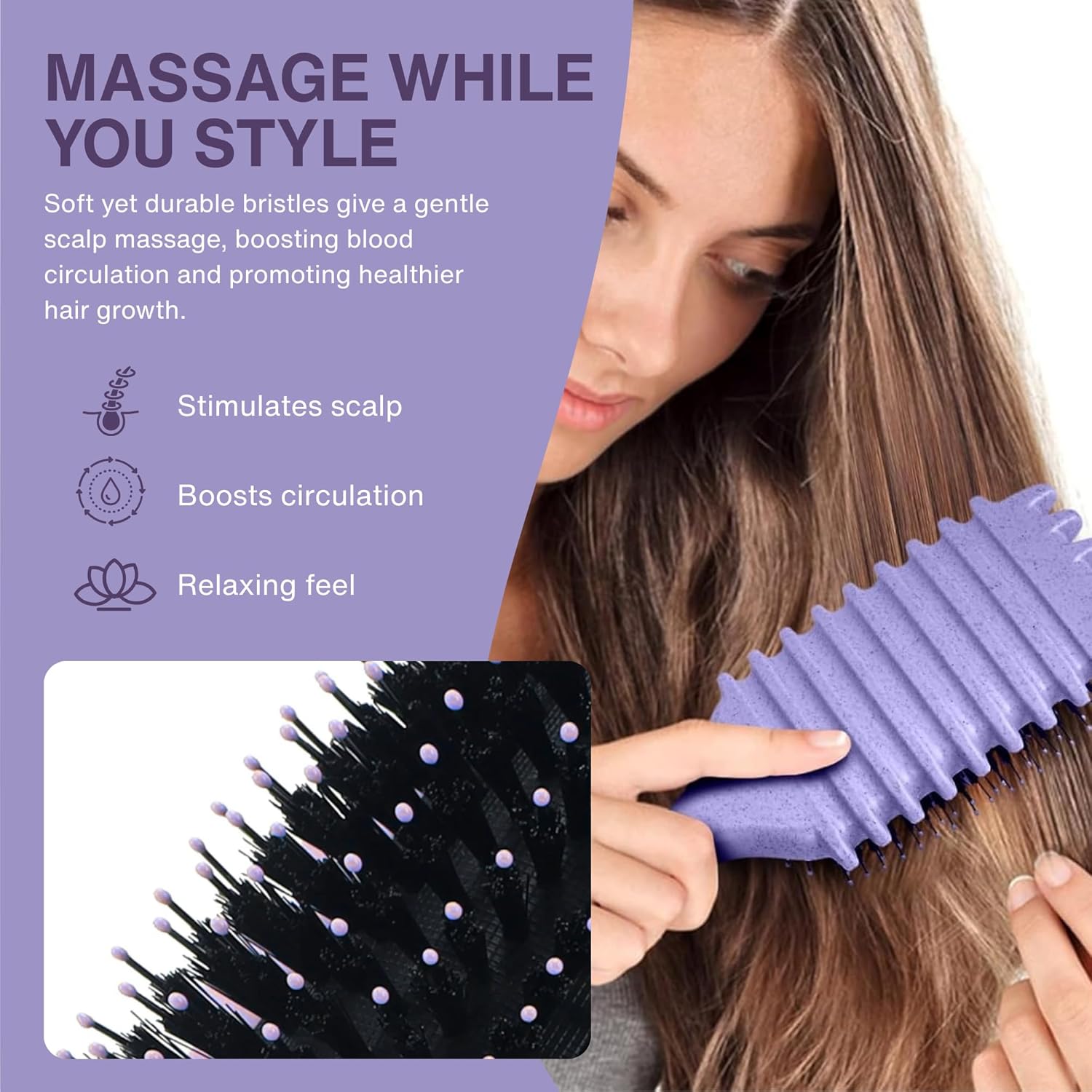 Nexso Curl Defining Hair Brush – Heat-Resistant, Purple