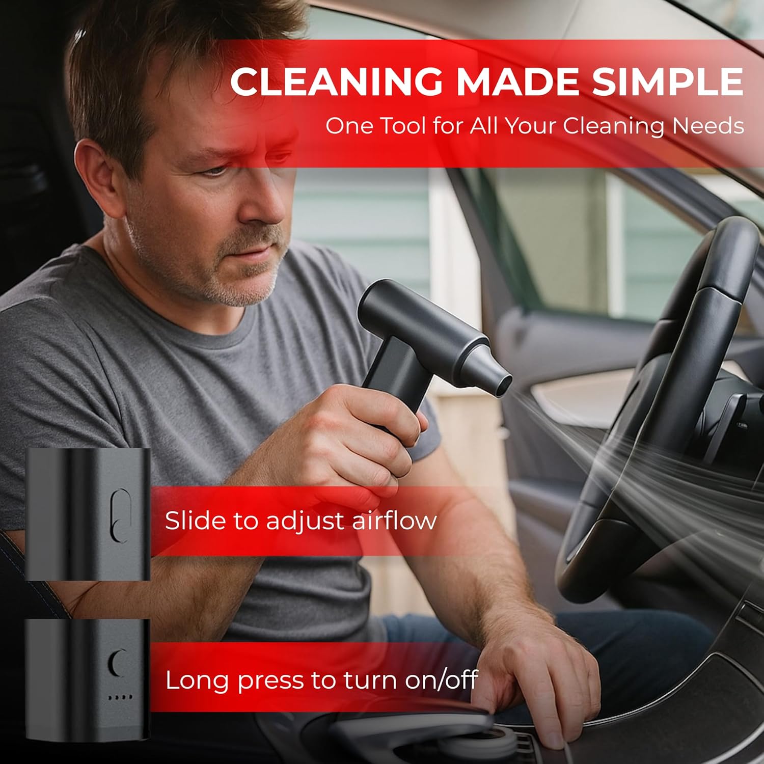 NEXSO Rechargeable Air Duster – 7-in-1 Portable Blower