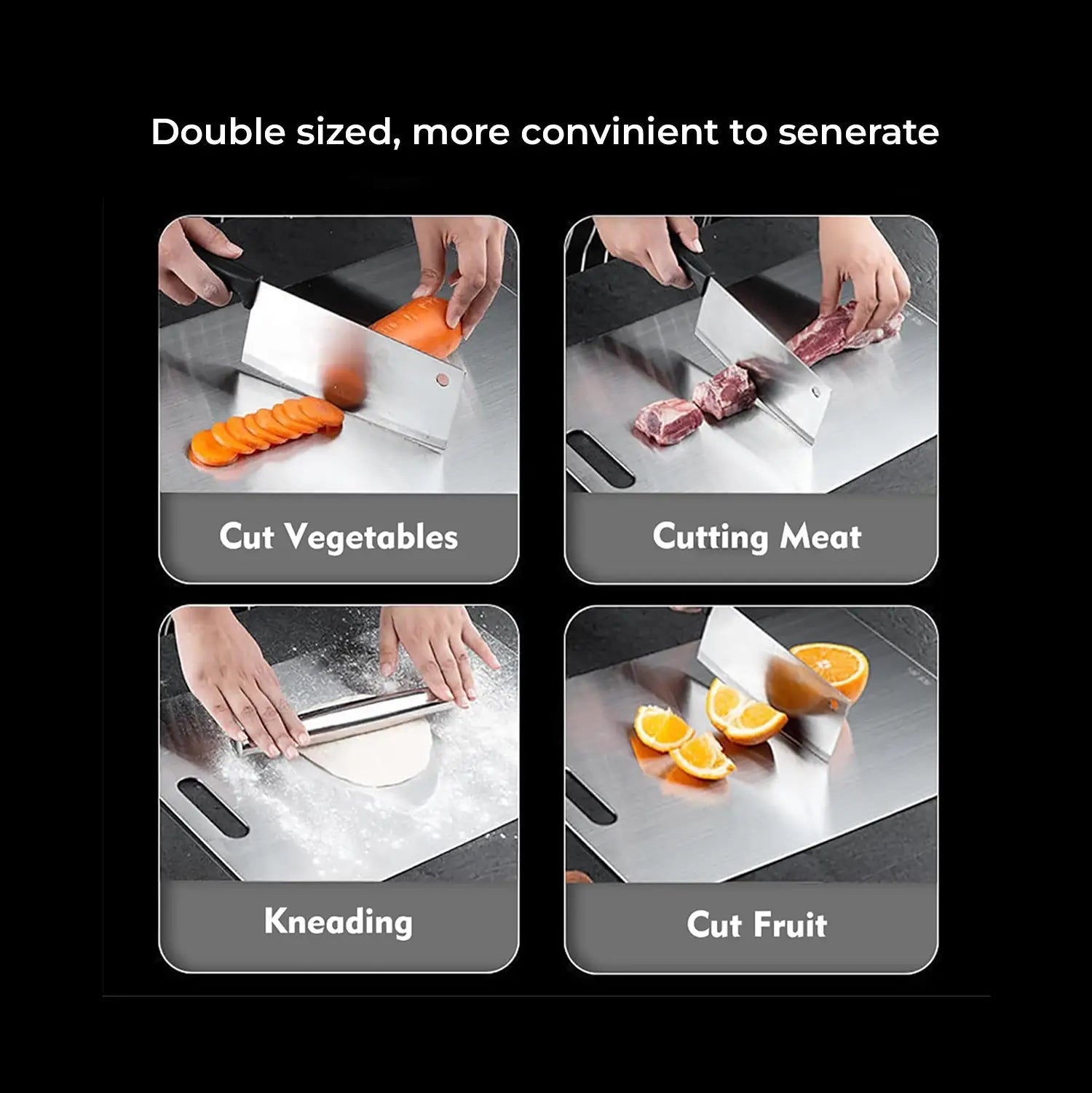 Nexso Stainless Steel Cutting Board Set 2pcs Rust-Proof