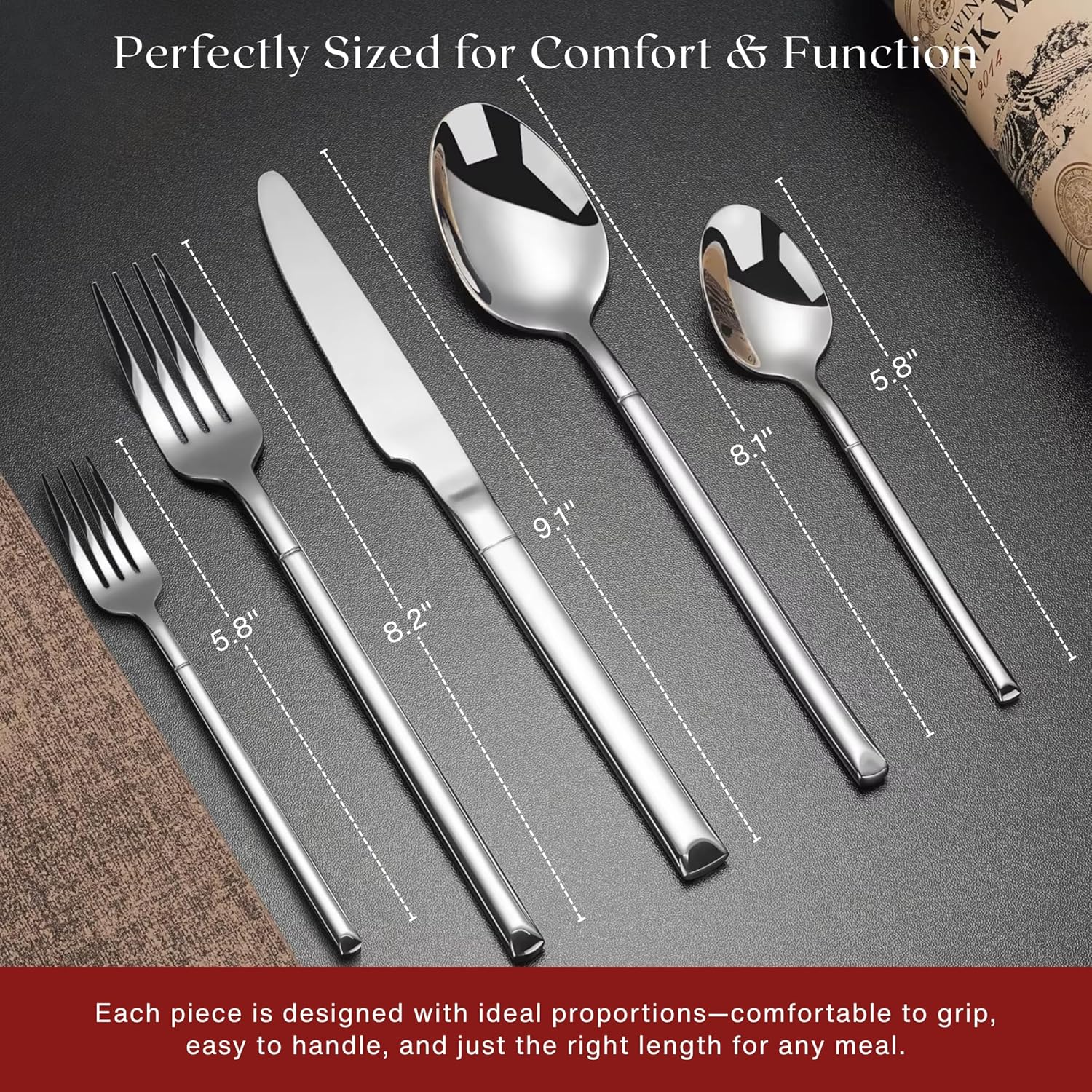 Nexso 30pcs Silver Cutlery Set Stainless Steel Mirror