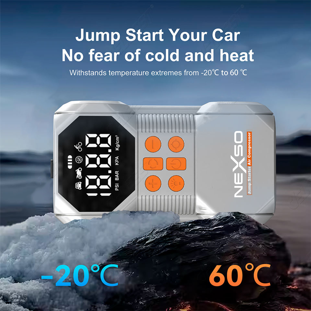 Portable Car Jump Starter with 18000mAh Wireless Charging, 1500A Peak Battery Booster Pack, USB-C Fast Charging Power Bank, LED Emergency Flashlight for 12V Cars, Tyre Inflator for Car